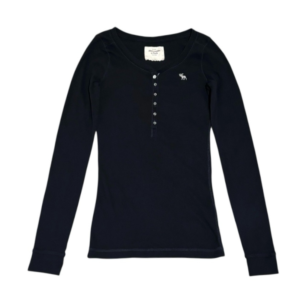 Y2K Abercrombie & Fitch Black Henley Top